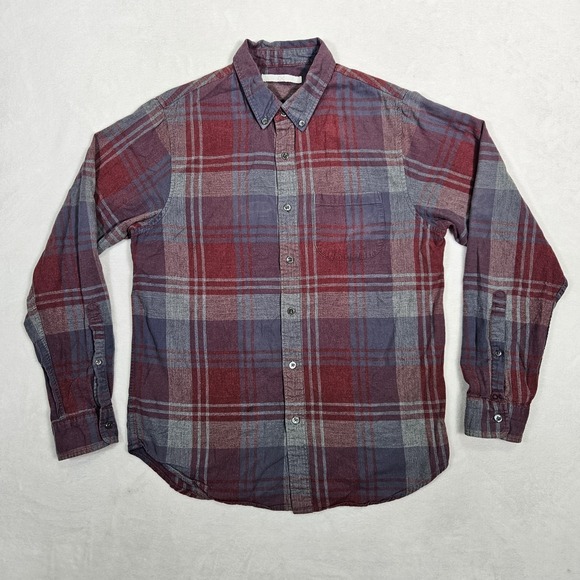 Outerknown Tops - Outerknown Men's Long‎ Sleeve Button Up Flannel Shirt Red Plaid Size Medium